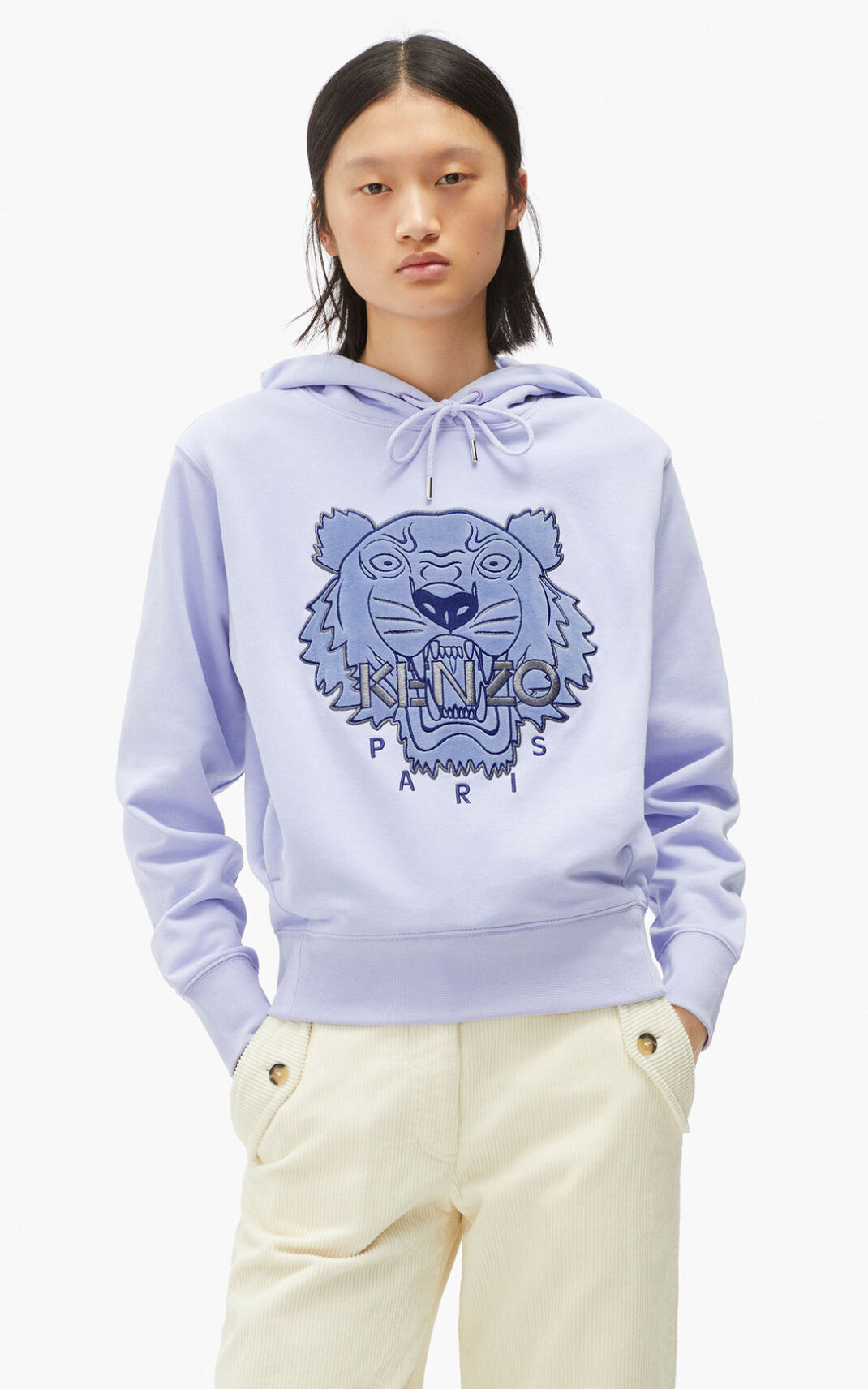 Sudaderas Con Capucha Kenzo The Invierno Capsule Tiger Mujer Azules Claro OVZ746893